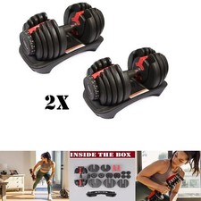 2X Adjustable Dumbbells 24 kg Home Gym 15 In1 Quick Dial Smart Exercise Fitness