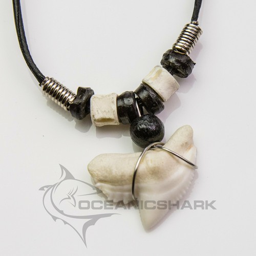 Tiger shark leather - , necklace