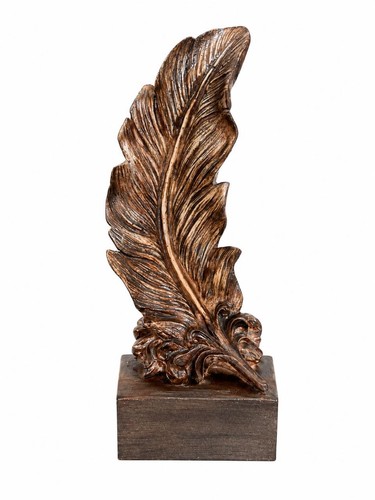 Hand carved wooden feather - wooden,