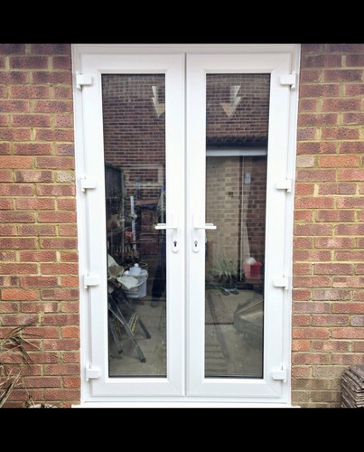 White upvc double - white, doors