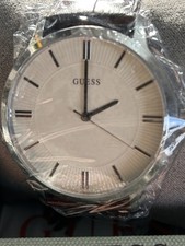Guess Escrow Brown Leather Strap Beige Dial W0664G2 Brand New Mens Watch. 