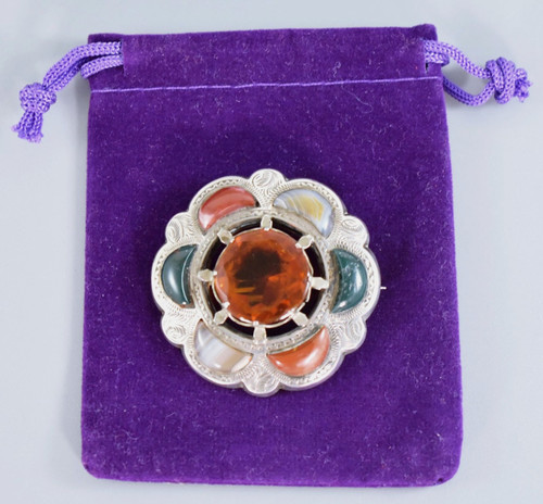 Antique silver scottish agate - antique,