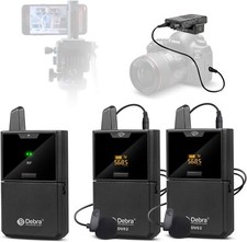 D Debra New DV02 UHF Wireless Lavalier Microphone with Real-time Sound Monitor