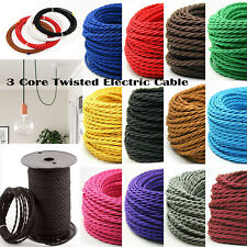 3 Core Twisted Fabric Cable Vintage Electric Fabric Wire Flexible Cord 0.75mm