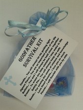 Godfather Survival Kit Novelty KEEPSAKE THANK YOU Gift Christening Godparents