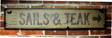 Sails and Teak Arrow Sign -