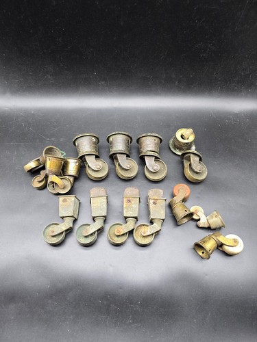 Job lot reclaimed brass castor - lot,