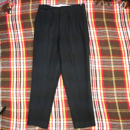 Vintage 50s black wool pleated - 50s,
