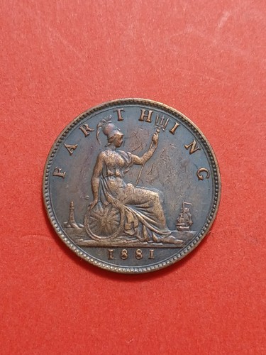 1881 victoria farthing coin - 1881,
