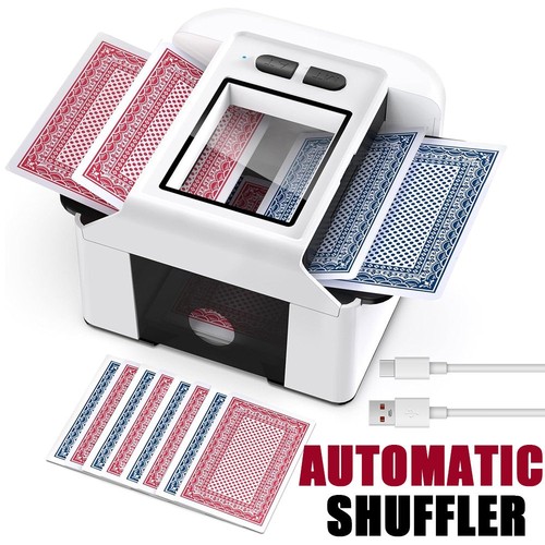 White automatic card shuffler - white,