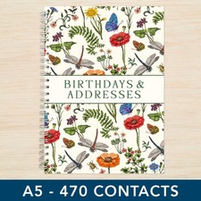 Nature A5 Birthday & Address Book A-Z  Handmade Softcover Birthday Book Contacts