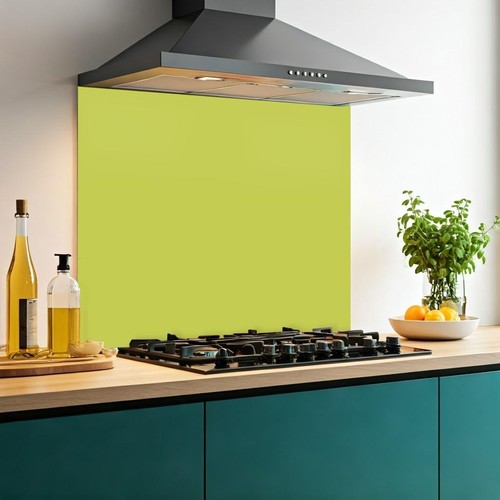 Lime glass kitchen splashback - lime,