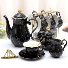 Porcelain Tea Set 6 Golden