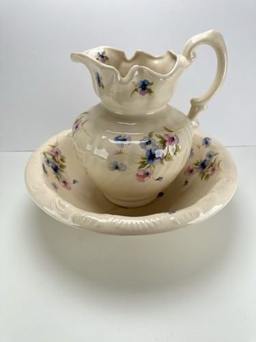 Vintage wash bowl and jug - and,