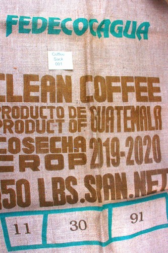 Guatemalan hessian coffee sack - coffee,