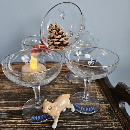 Set vintage babycham coupe - set, of
