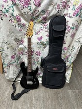 Encore Black Electric Guitar With Case - 95.5cm Long 