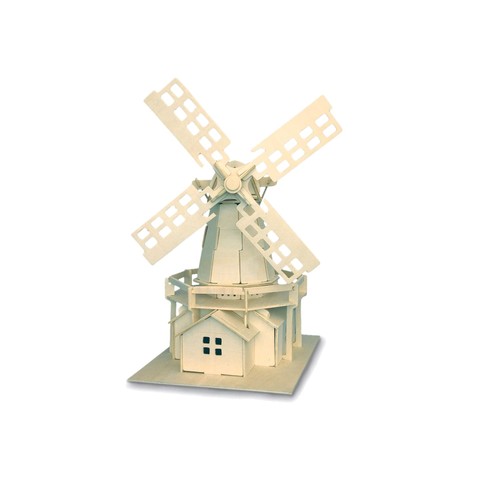 Wood windmill model - model, fsc
