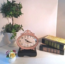 Distressed Pewter Mantle Clock