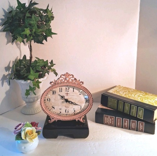 Distressed pewter mantle clock - pewter,