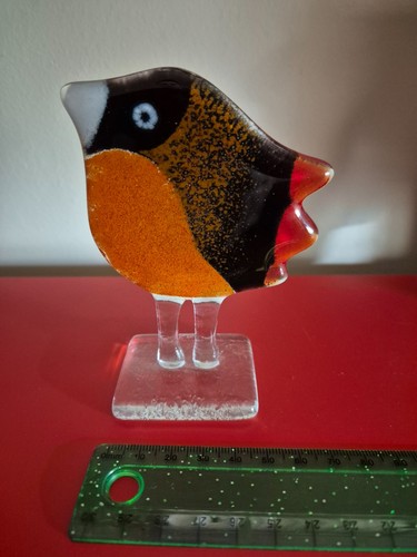 Glass bird ornament habrat - glass,