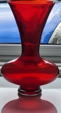 LARGE RUBY RED GLASS LARGE VASE RED STATEMENT HAND MADE. XBD