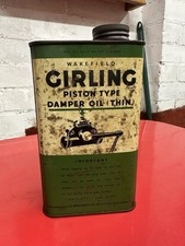 Vintage Wakefield Girling Piston Type Damper Oil (Thin) Can Tin