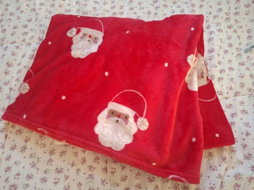 Red fleece christmas throw - fleece,