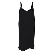 Ladies Sleeveless Nightie PLUS SIZE Black Ribbed Stretch UK Sizes 14 to 40 New