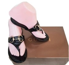 Gucci Authentic Flats Thong Sandals Flip flops Sliders Sz Eur35 UK 2.5 Or3