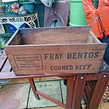 Vintage Fray Bentos Corned Beef Wooden Crate Shop Display Prop Advertising
