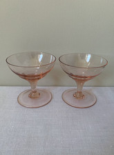 Vintage pair of pink glass