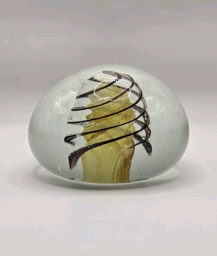 Signed glass paperweight - glass,
