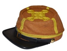 American Civil War Confederate Generals Butternut Wool Kepi Hat XLarge 60/61cms