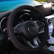 15" Universal Car Steering Wheel Cover embossedhand-shap PU Leather Comfortable