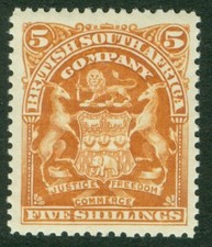 SG 87 Rhodesia 1898-1908. 5/-