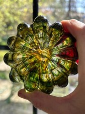 Vintage Sunderland Glass Citrina Paperweight, signed