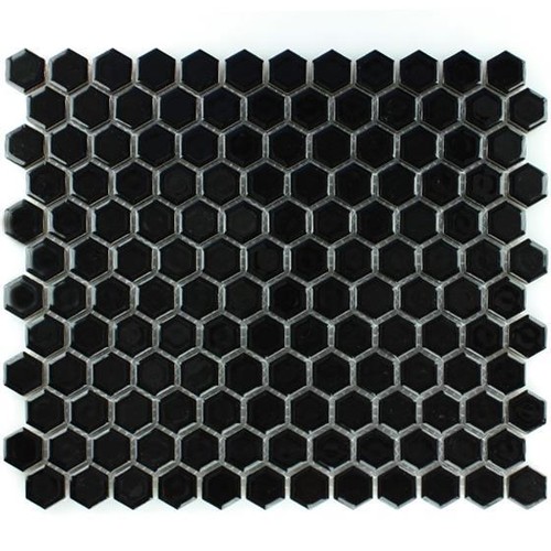Hexagon matt black 3cm - hexagon,