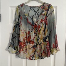 Blouse Sheer Floral Size