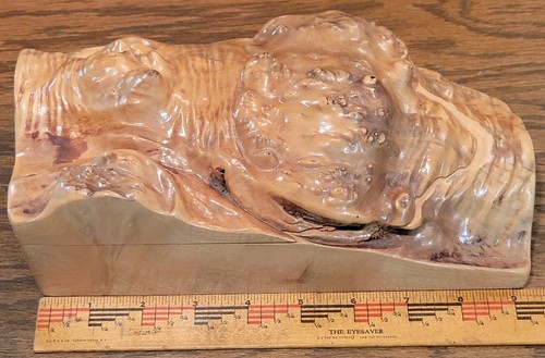 Maple wood burl hinged stash - maple,