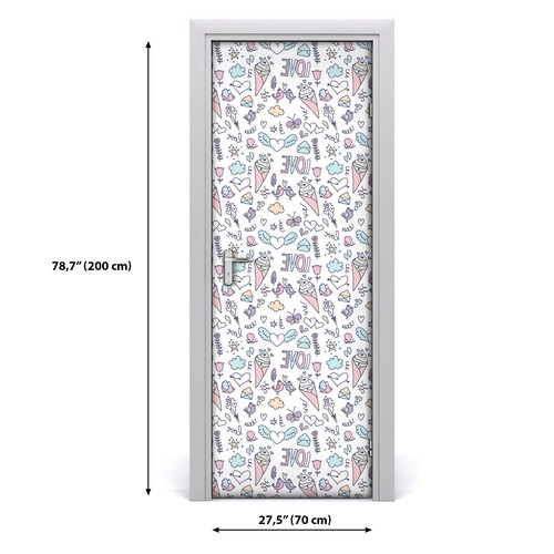 Removable door sticker girly - removable,