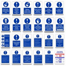 Catering Restaurant Kitchen Food Preparation Health & Safety Signs 