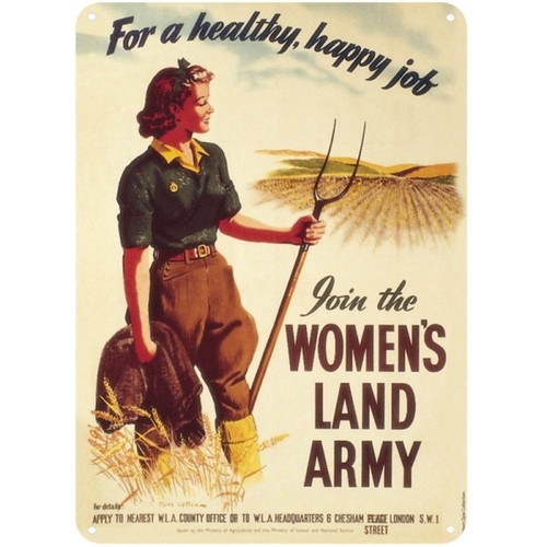 Women land army - small, metal