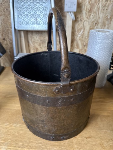 Antique victorian copper log - victorian,