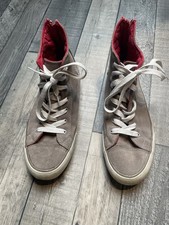 Lewis Leathers Sidecar Sneakers Grey Suede Trainers Quilted Converse Size 8