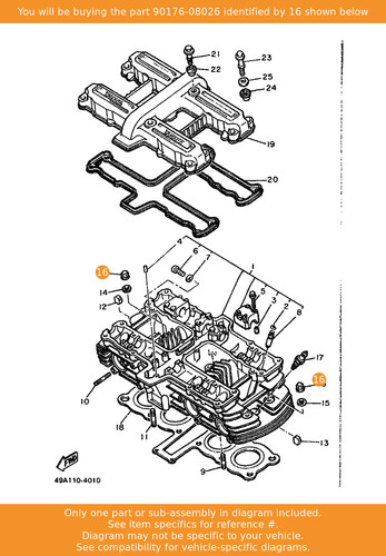 Yamaha nut crown 90176 08026 - yamaha, crown,