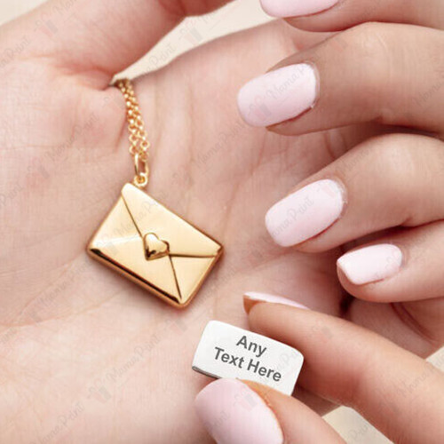 Personalised envelope necklace - personalised,