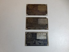 Vintage Metal 3 Morris Motors Ltd Cowley Oxford Chassis Plates Badges Emblems
