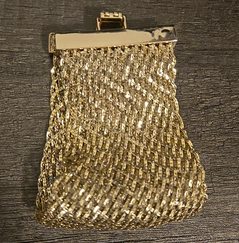 Gold tone metal mesh - gold-tone,