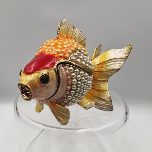 Goldfish hinged trinket - , box